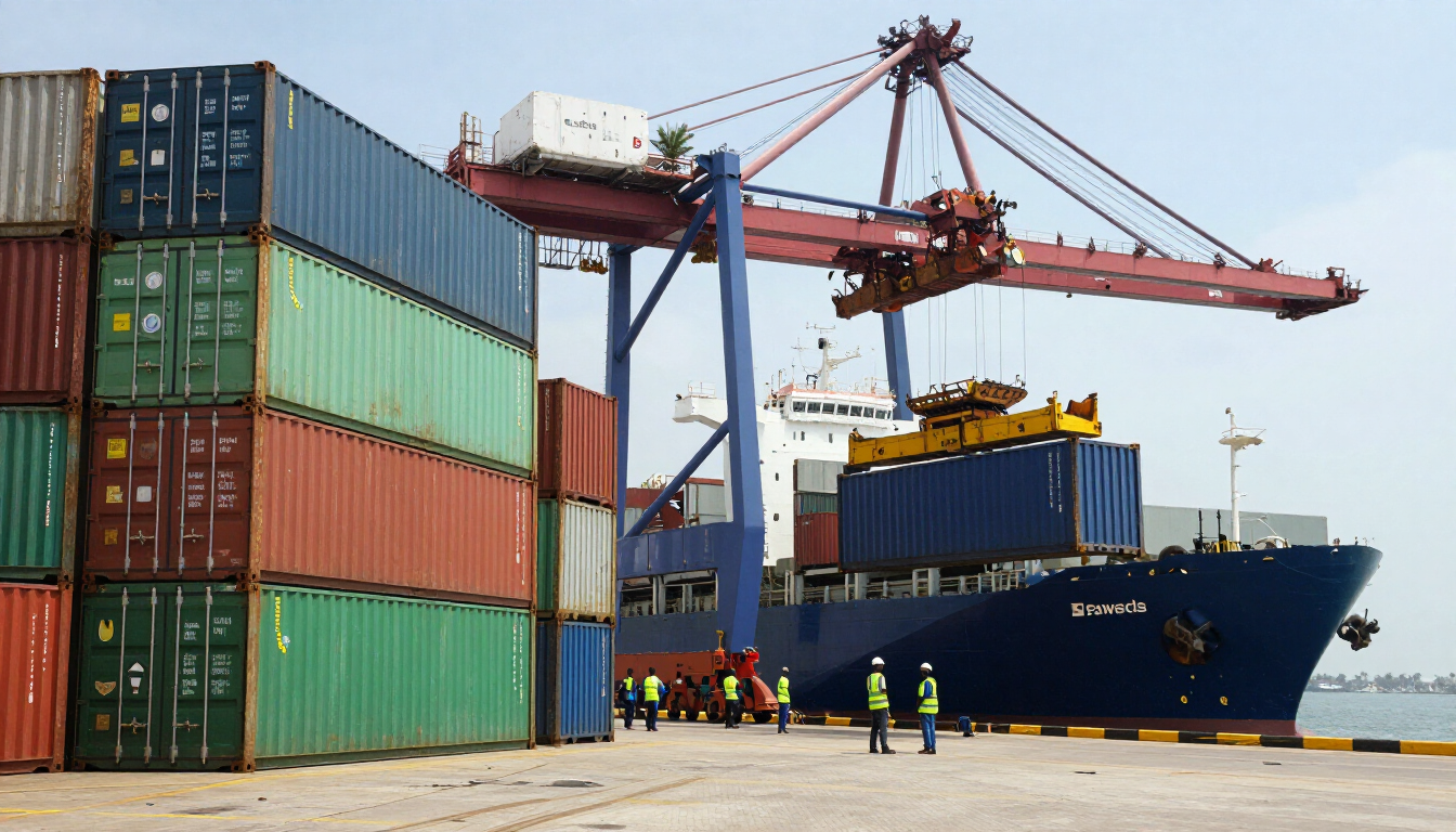 Shipping containers at Apapa port, Lagos