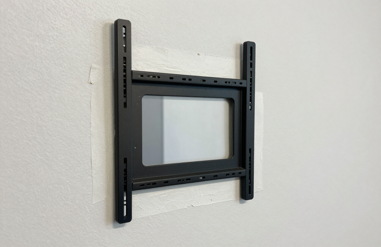 TV-mount hole repair — after