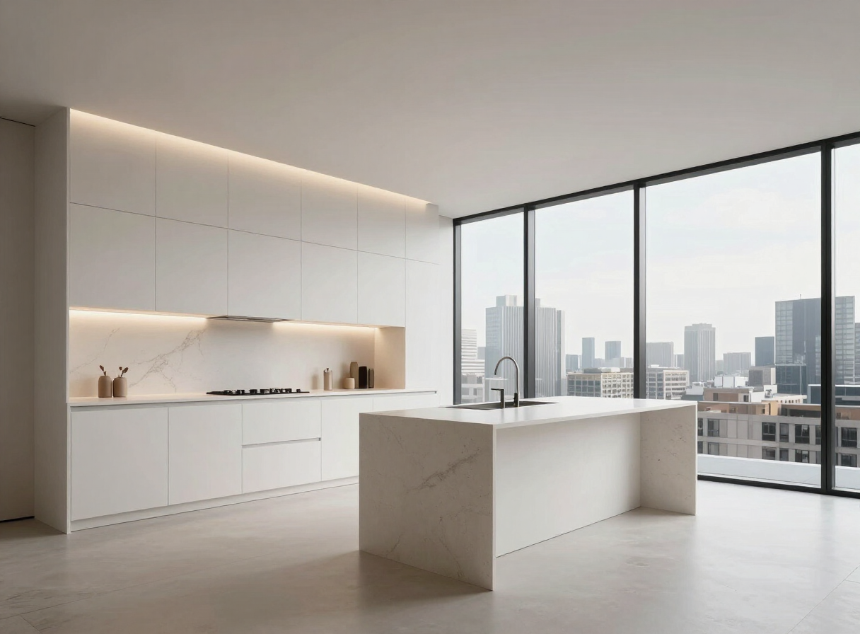 White Void — Kitchen by HS Kitchens Studio, New York