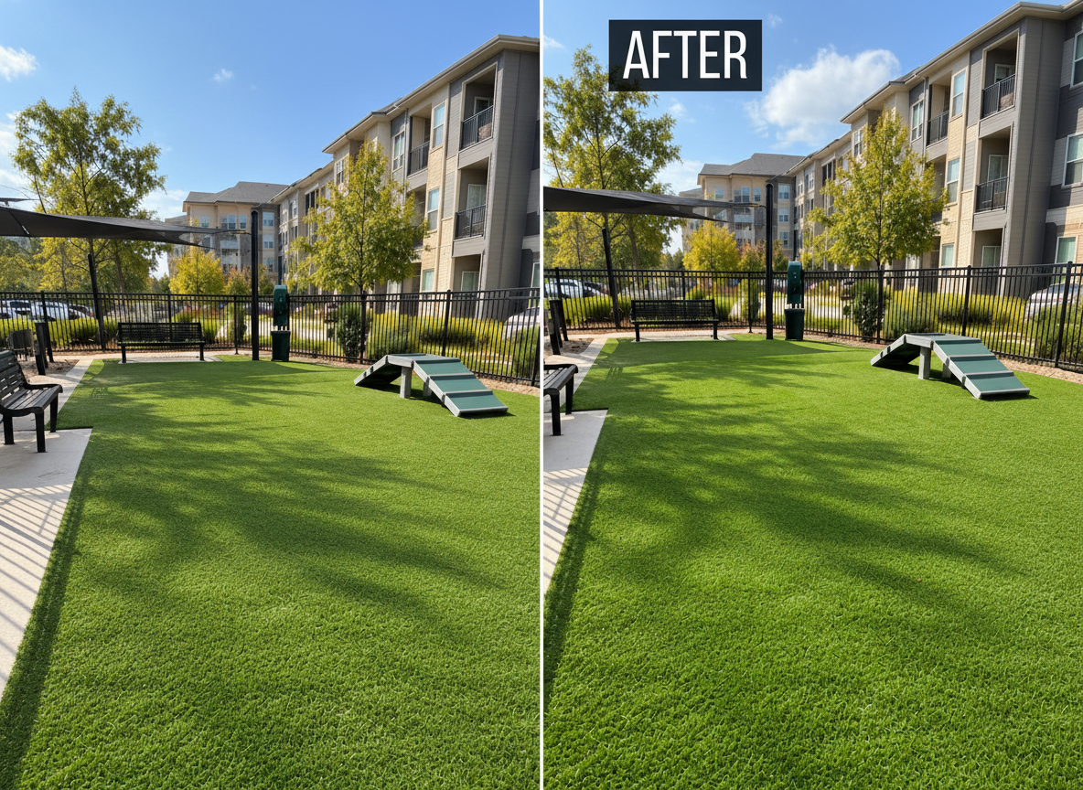 Apartment dog park after