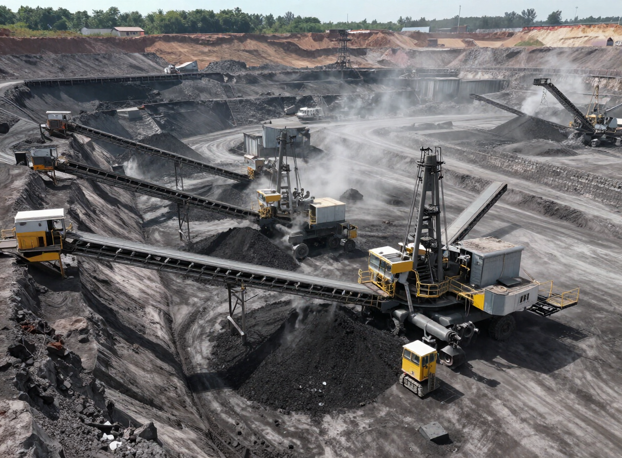 Conveyor belt handling bulk material in a mining application