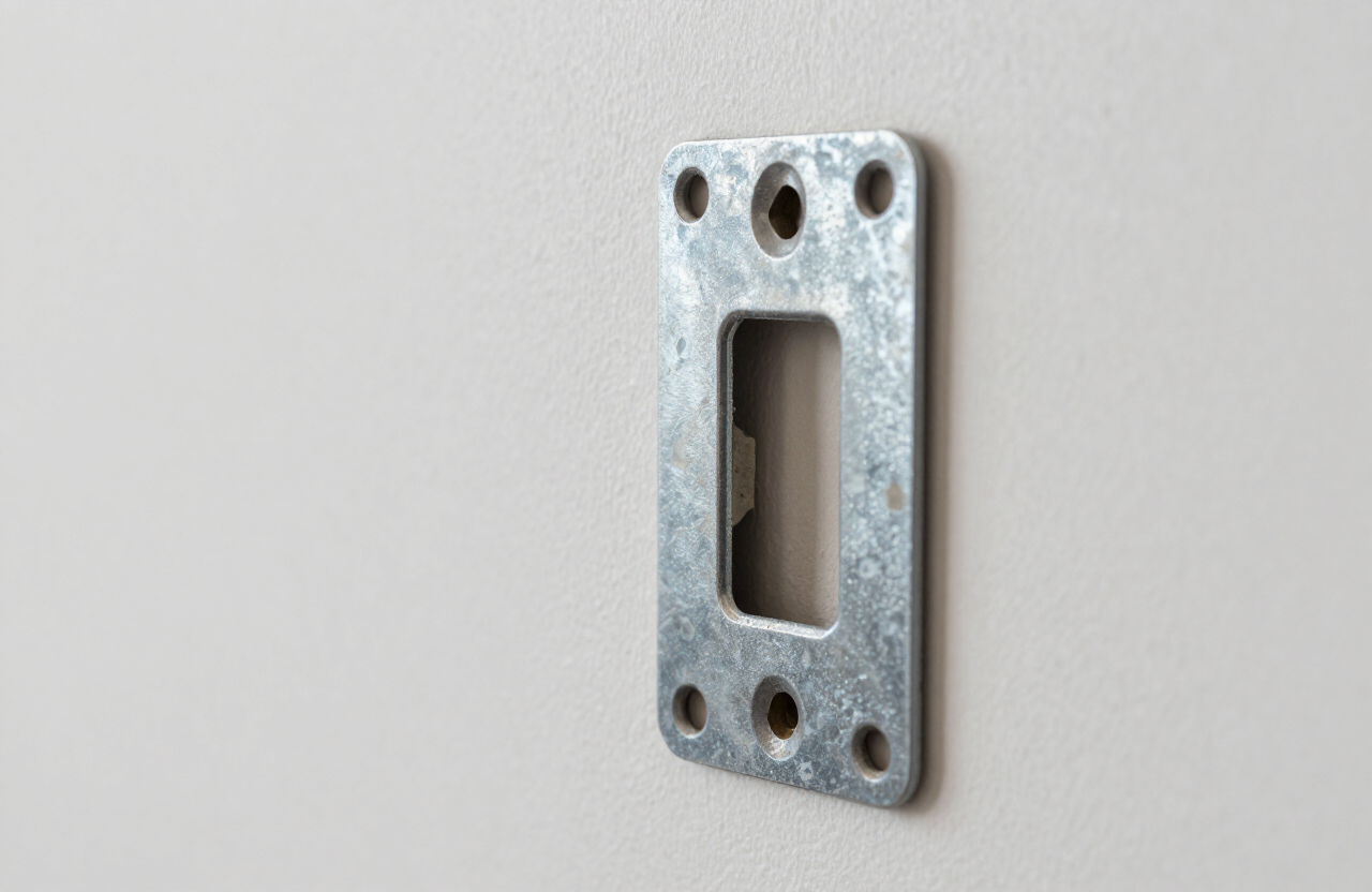 TV-mount hole repair — before