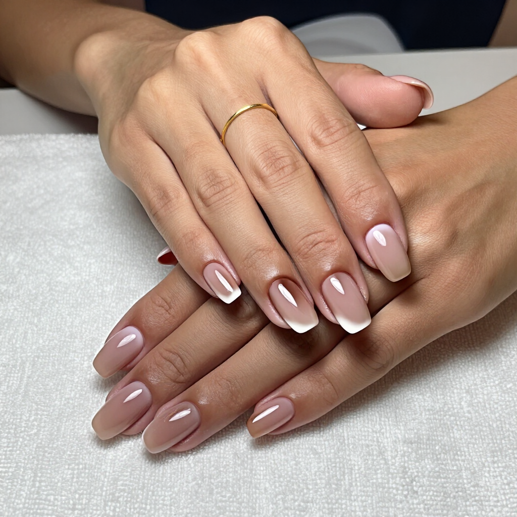 Illustration d’une manucure rose naturelle
