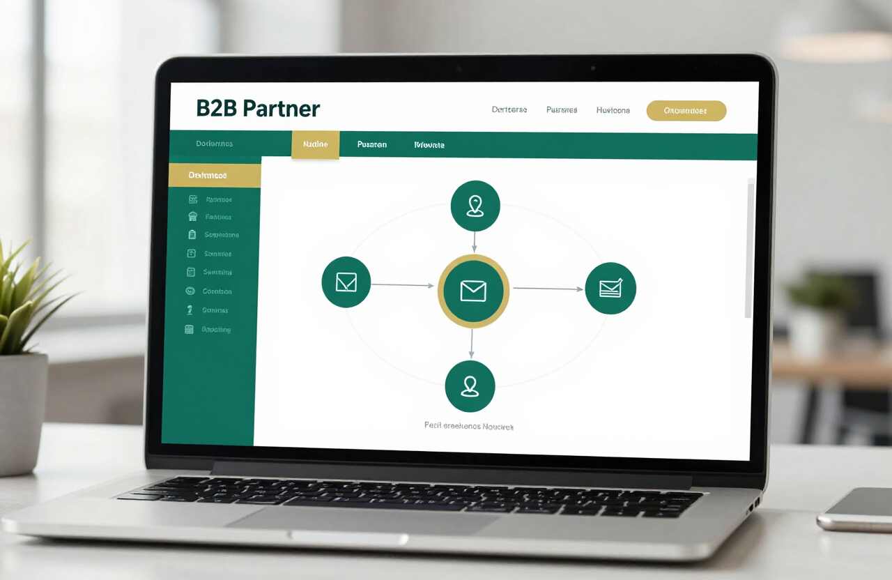 B2B partner portal showing distributor and supplier network connections
