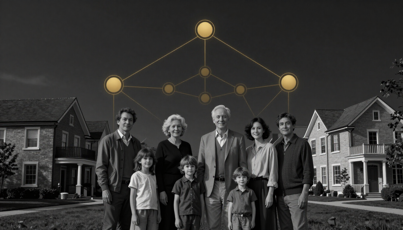 Família multigeracional diante de imóveis organizados por uma estrutura societária