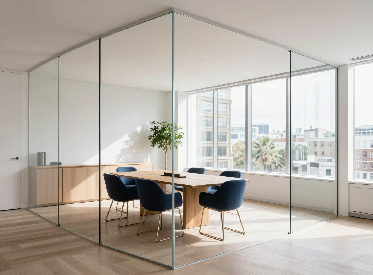 A light-filled contemporary meeting room; illustrative demonstration image