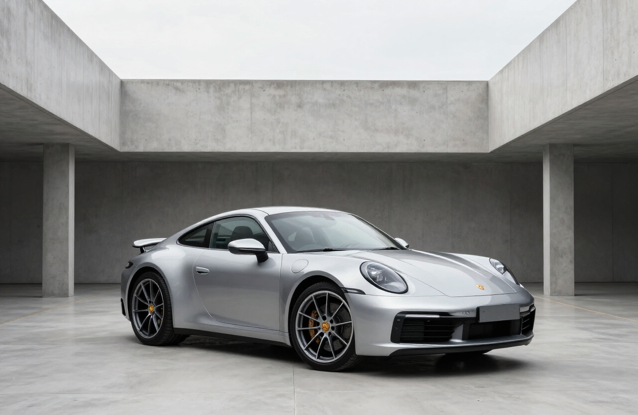 Porsche 911 Carrera Argento, vista di tre quarti