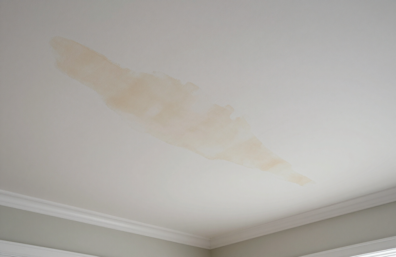 Ceiling with water stains before painting in a Wood-Ridge NJ home