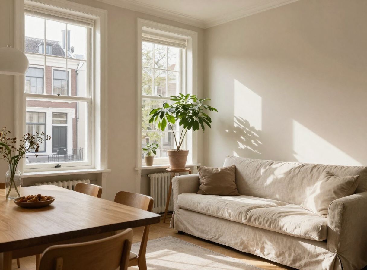 Een lichte, gastvrije woning met natuurlijke materialen en planten