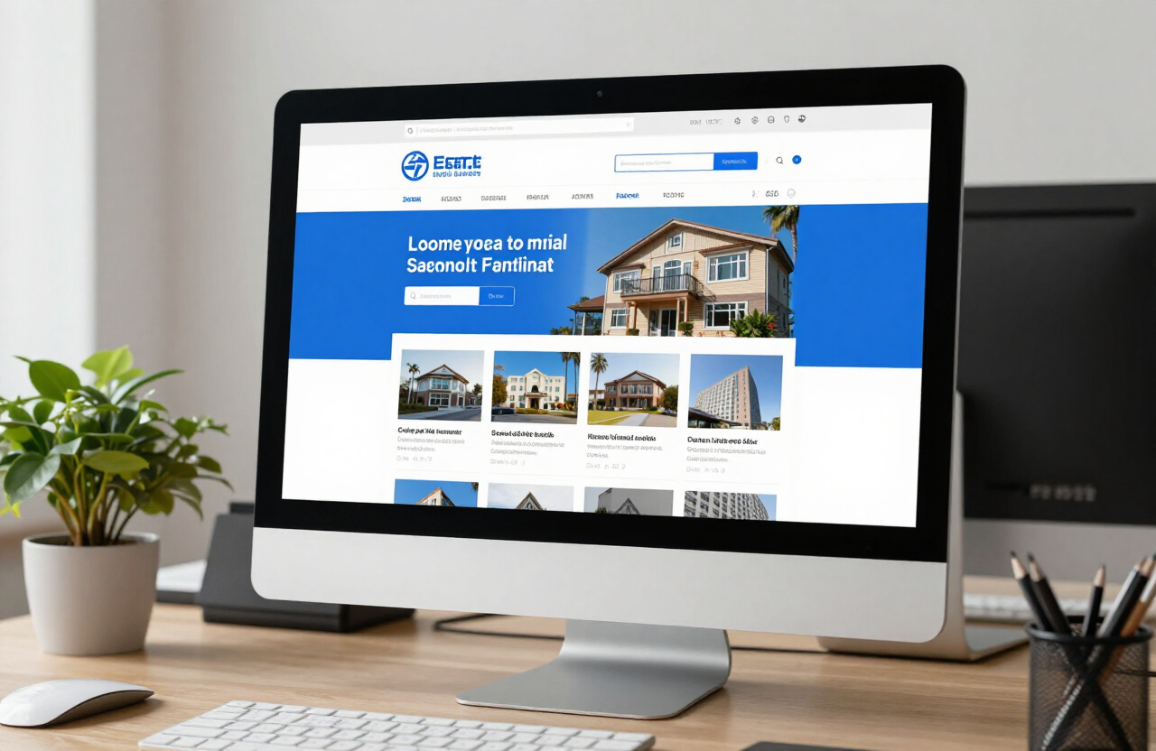 Lakeview Realty website on a desktop monitor
