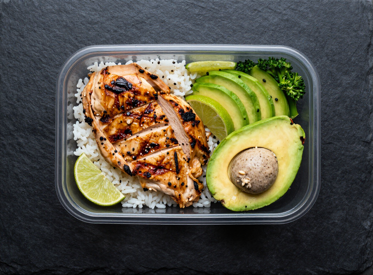 Plato de comida saludable preparado