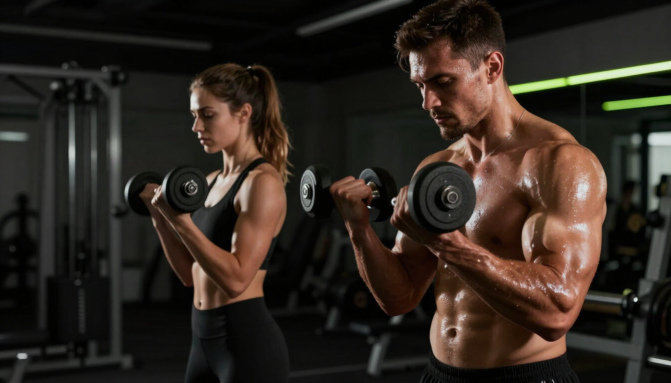 Entrenamiento intenso en gimnasio