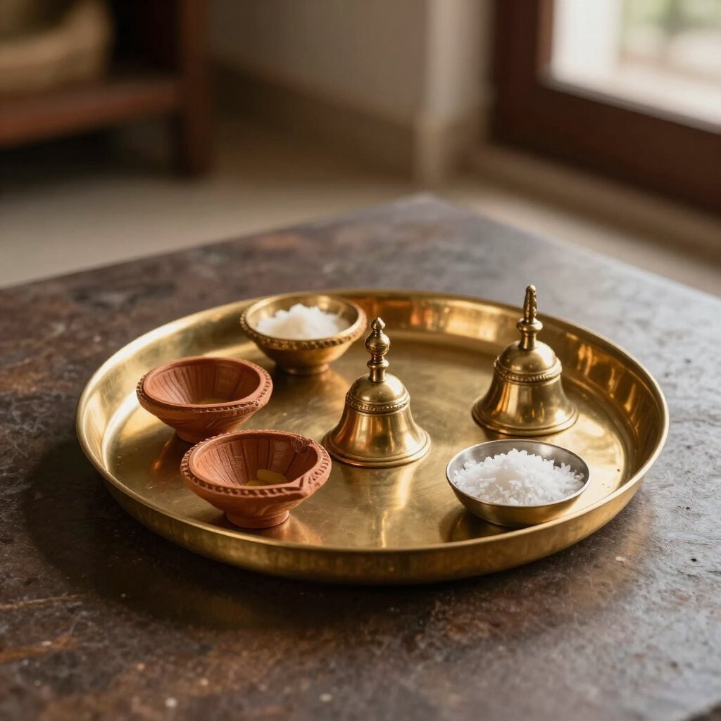 Traditional Brass Pooja Thali