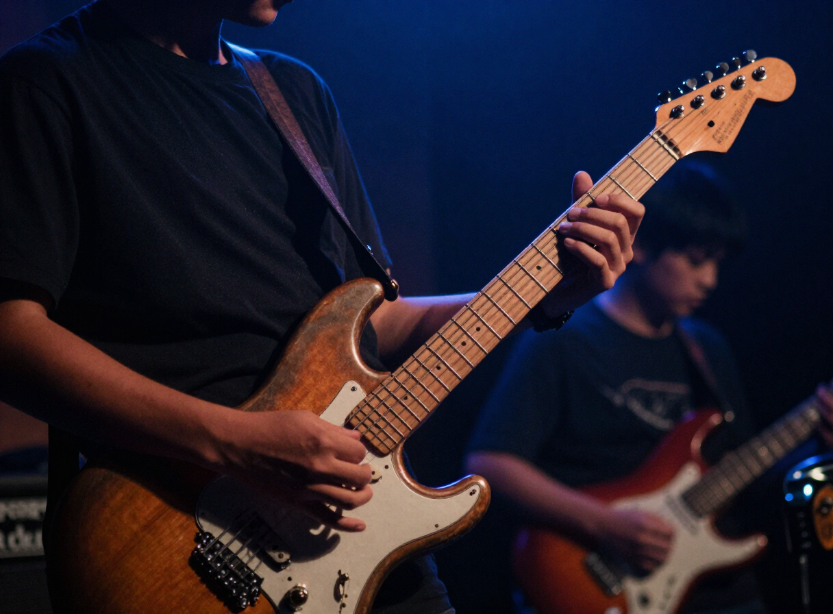 Penampilan gitar di panggung