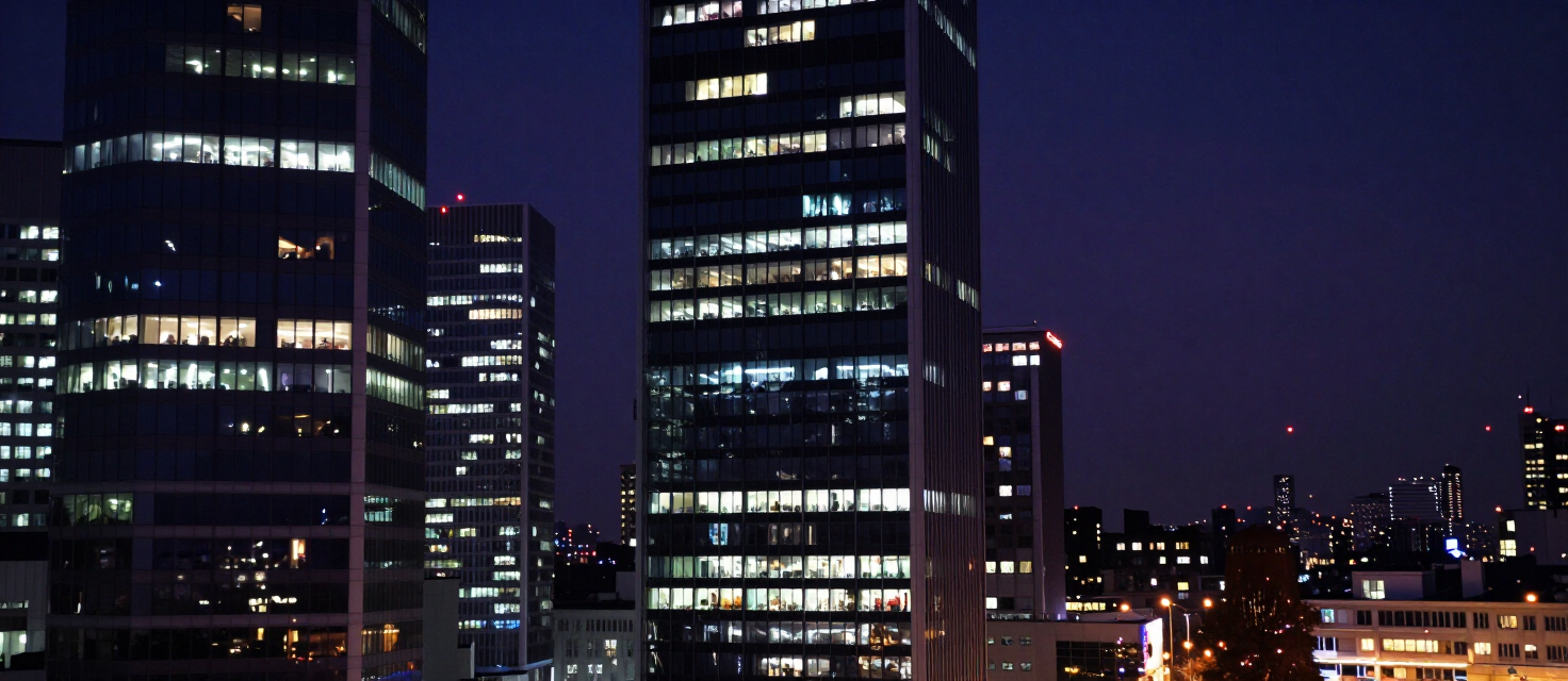 Quartier financier de nuit