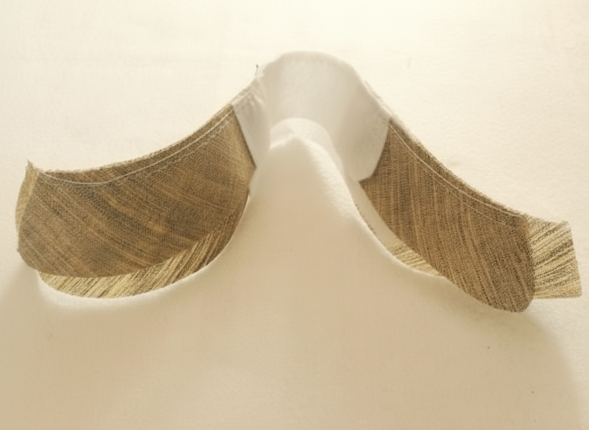 Flat pre-cut horsehair canvas panels with taped bound edges