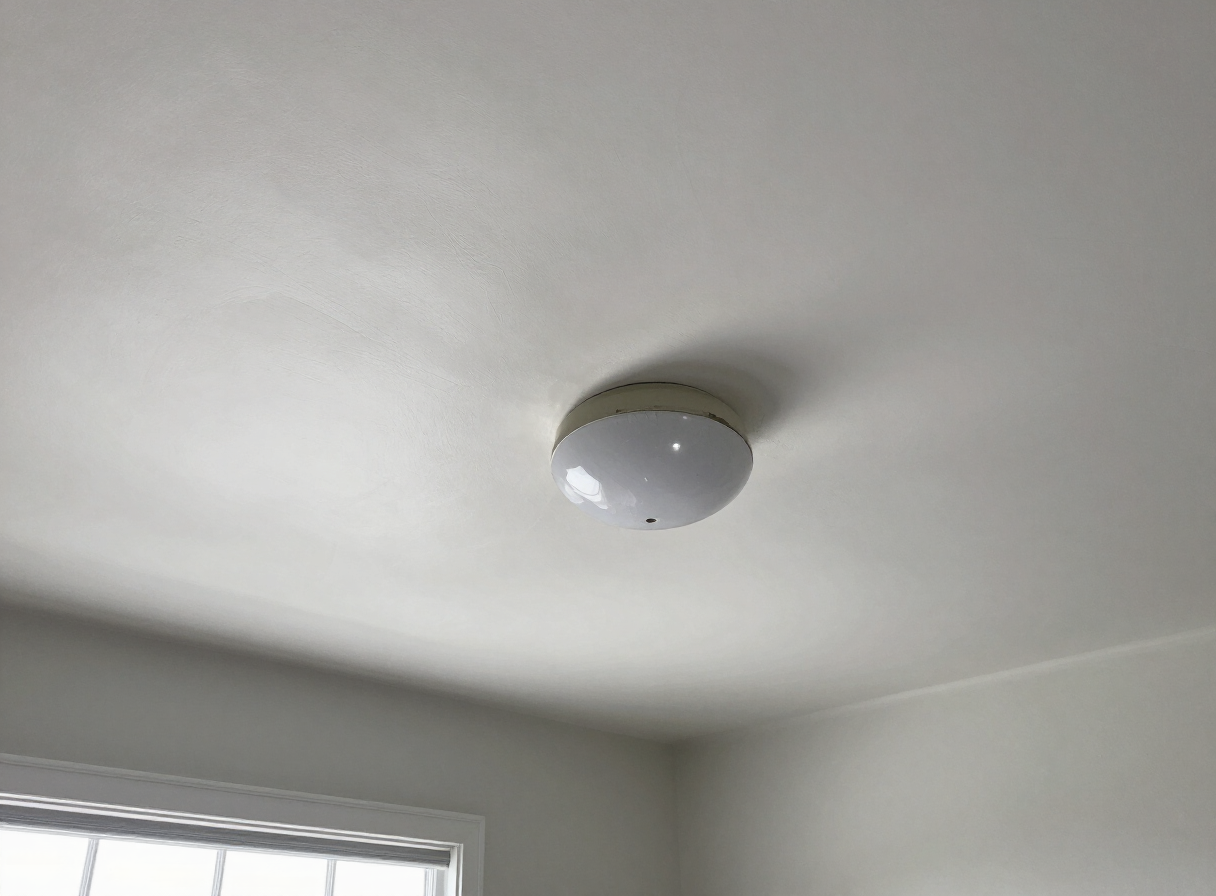 Ceiling after stain-blocking primer and paint in a Hasbrouck Heights NJ home