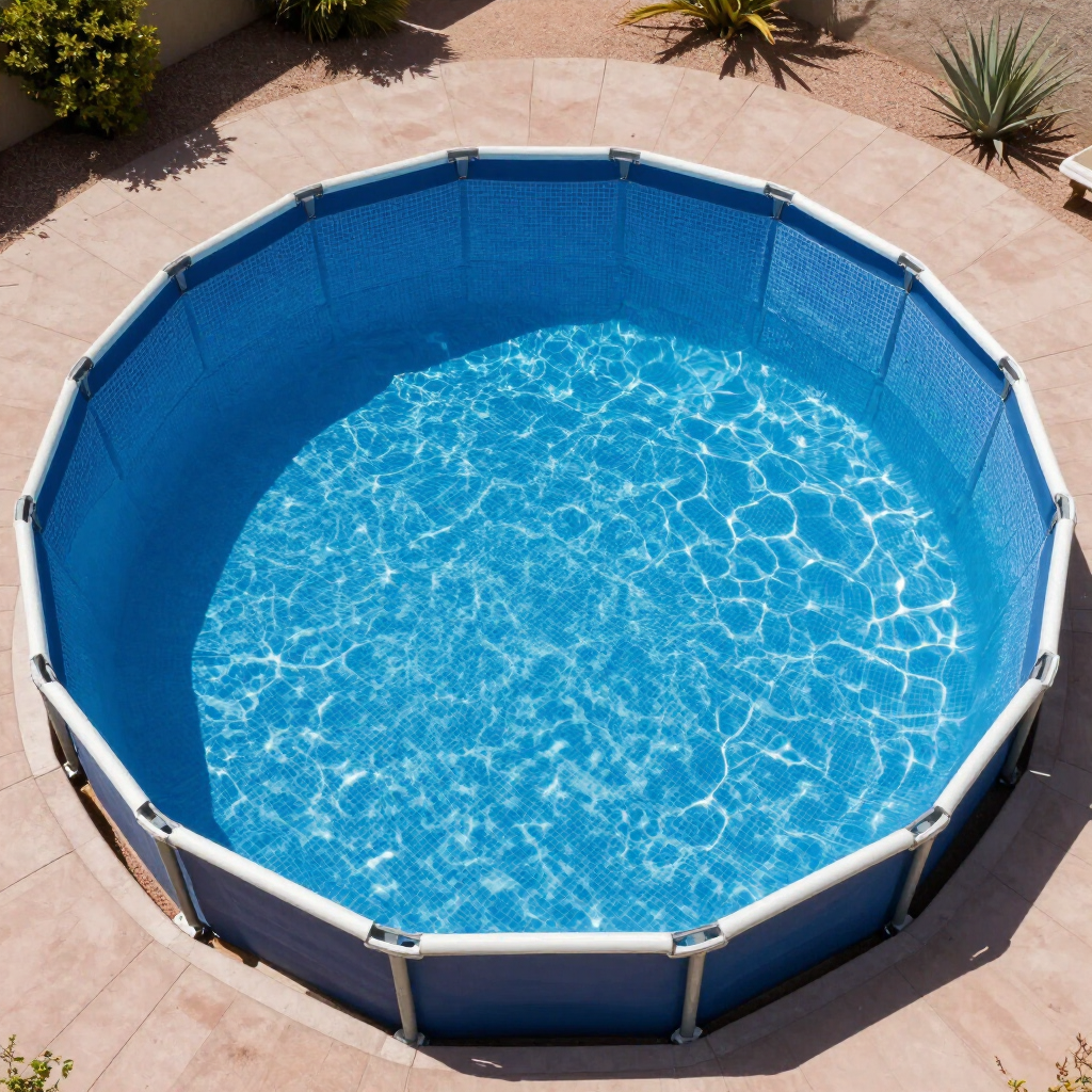 Azure Mosaic Overlap Liner — 24 ft Round