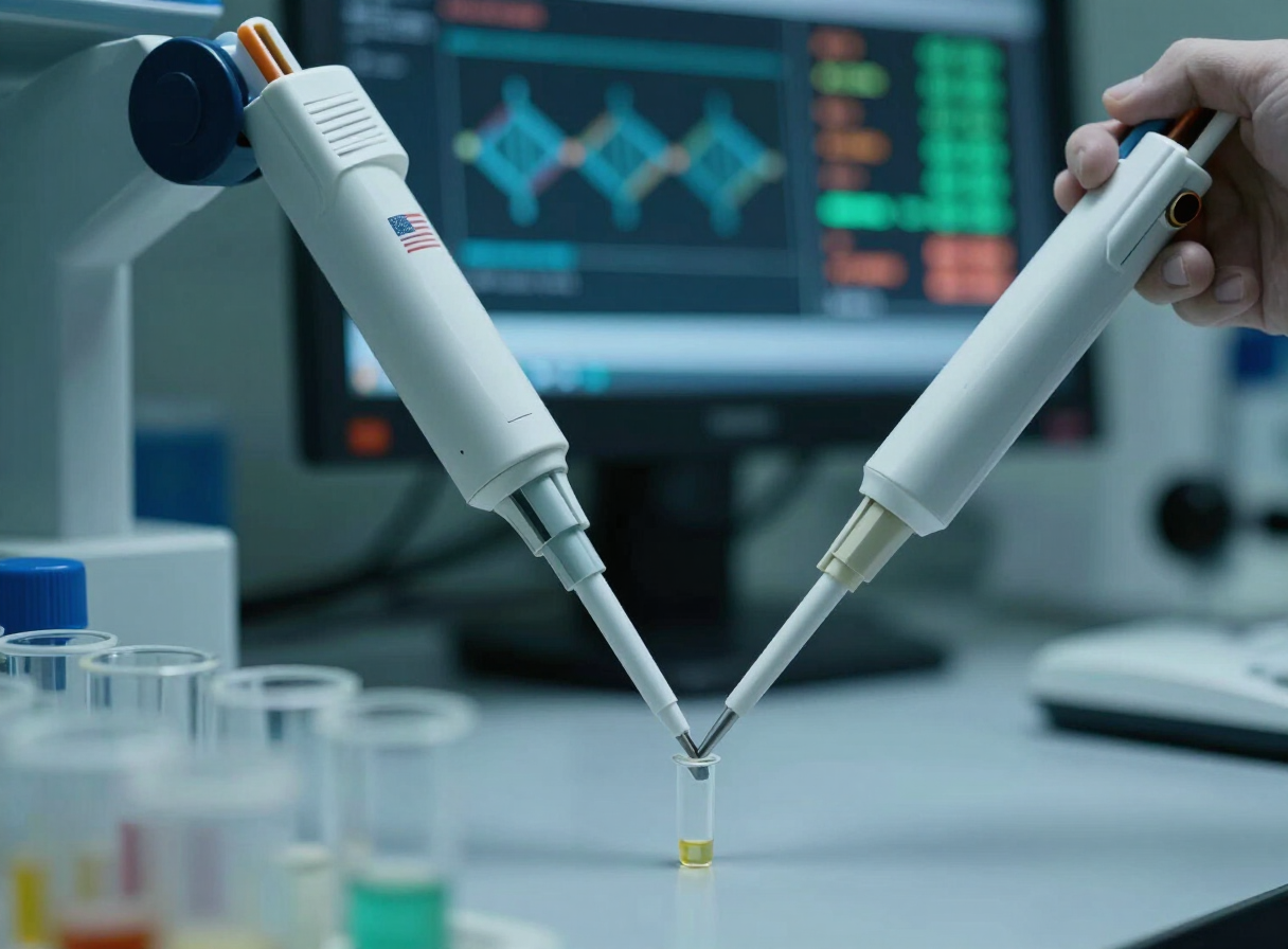 Forensic DNA laboratory bench with sequencing readout