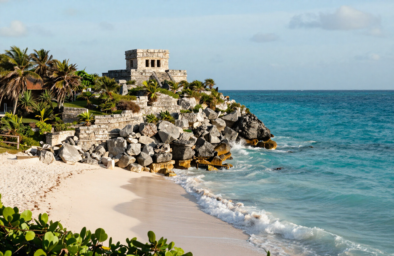 El Castillo watching over the Caribbean.