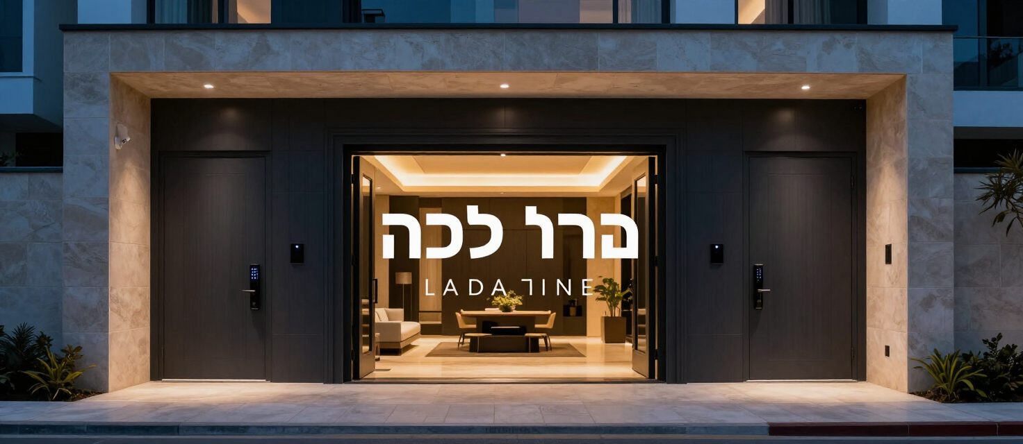 כניסה לבית מודרני עם מערכת אבטחה