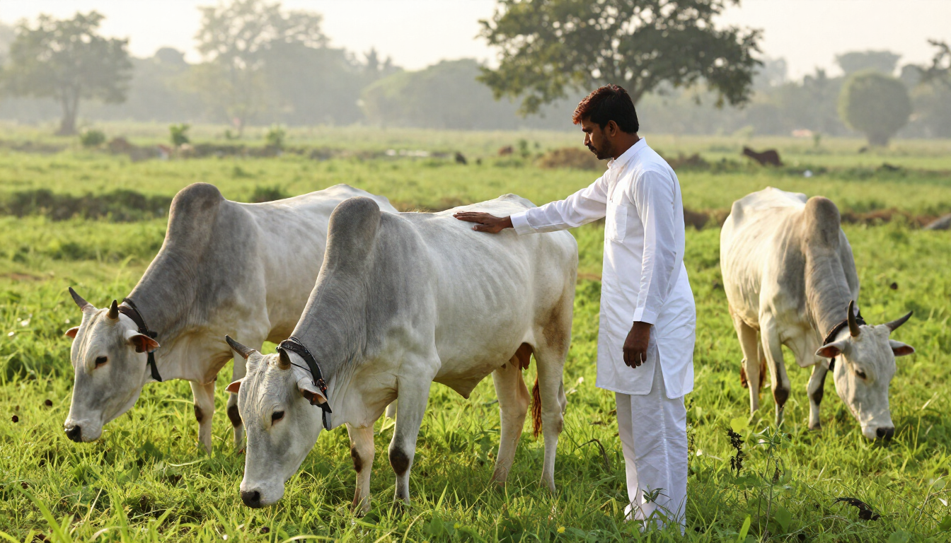 Desi cows on our family farm near Delhi NCR