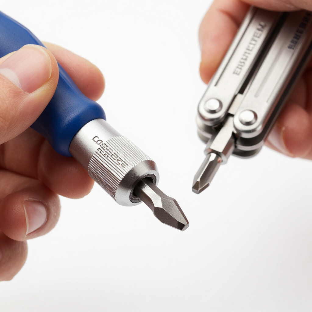 Cosmedge Flat End 2 in1 EDC Ratchet Wrench Screwdriver for LEATHERMAN Multitool Accessories, Compatible with Multitools Flat Bit Adapters — additional product view