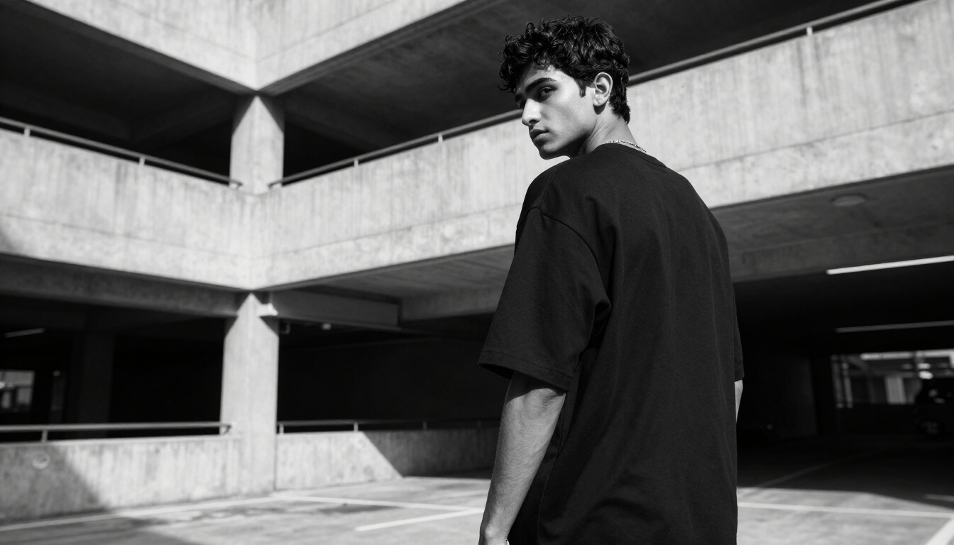 Singapore streetwear in modern concrete architecture