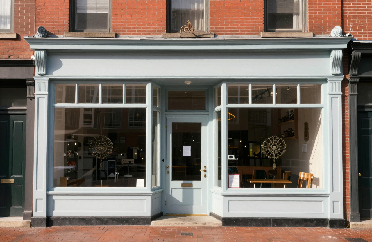 Historic storefront on Park Avenue in Rutherford NJ with freshly painted trim