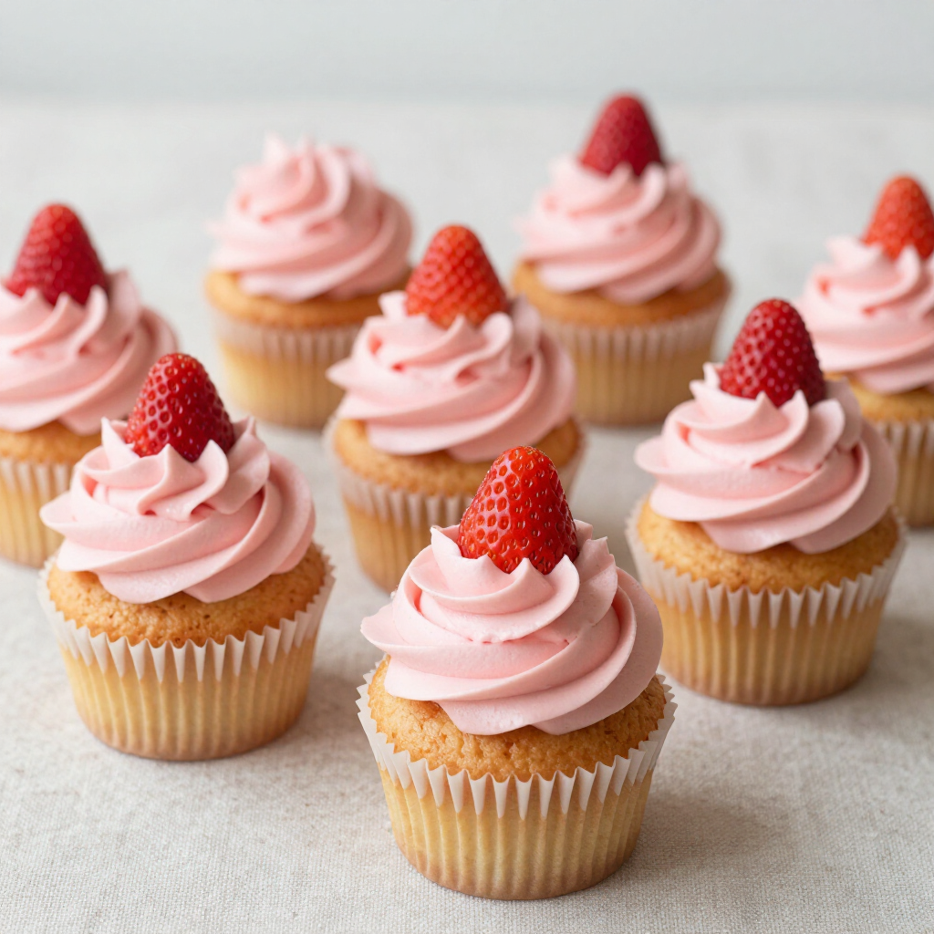 Strawberry Cloud Cupcakes