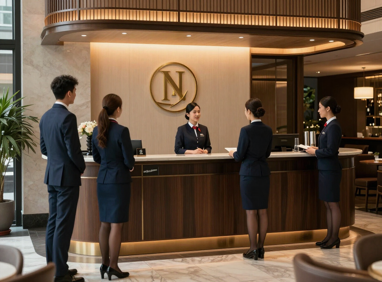 Hospitality team in branded uniforms in a Melbourne venue