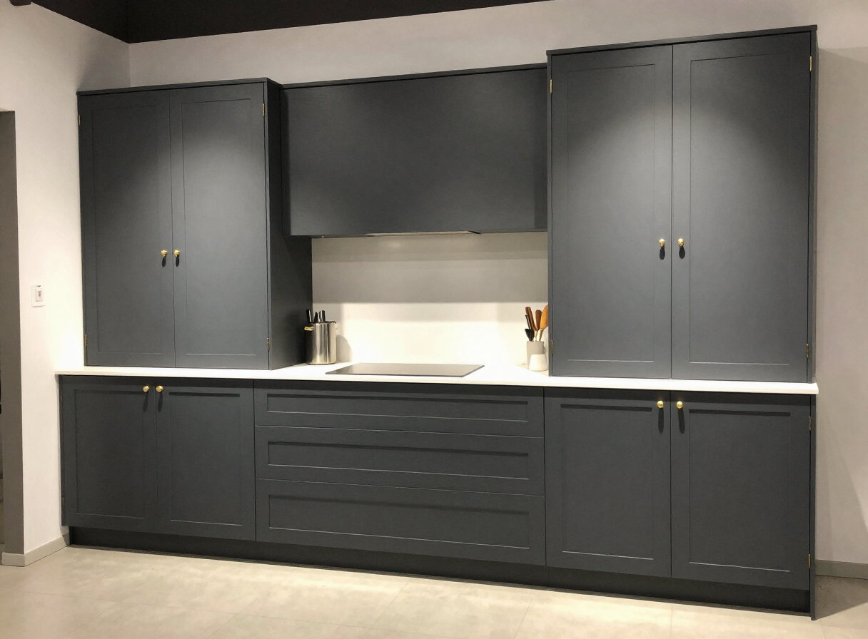 Kitchens: Dark grey matte
