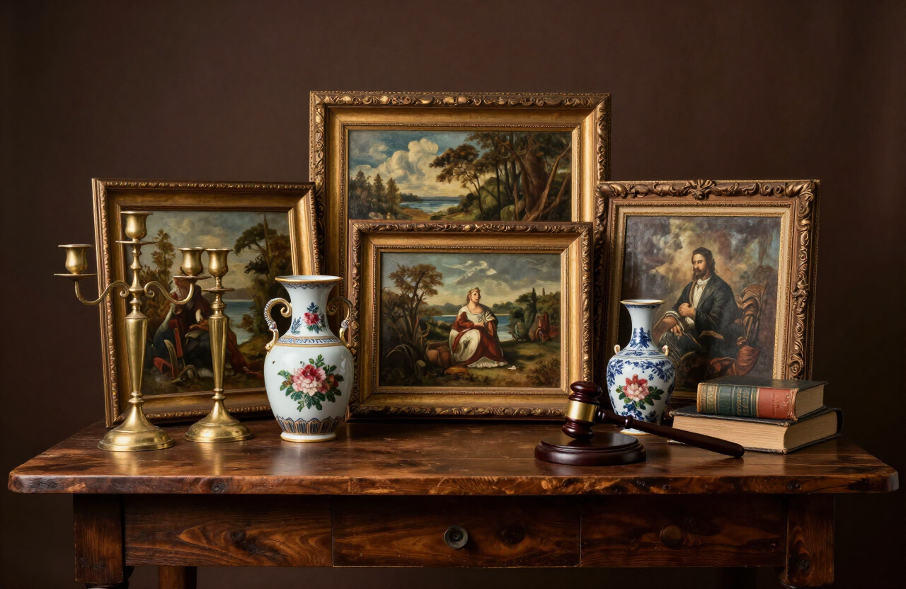 Estate antiques arranged for consignment at Elite Auction Services