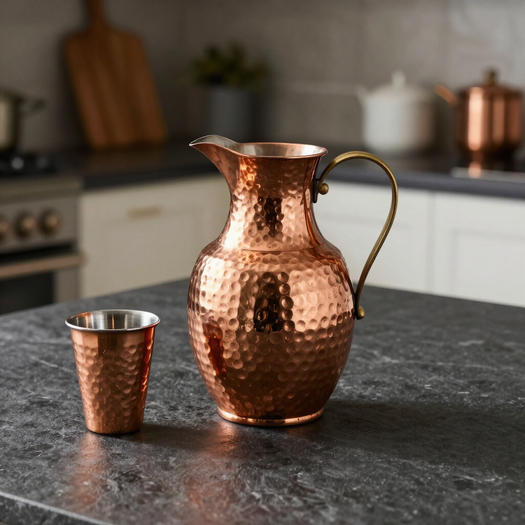 Hammered Copper Water Jug