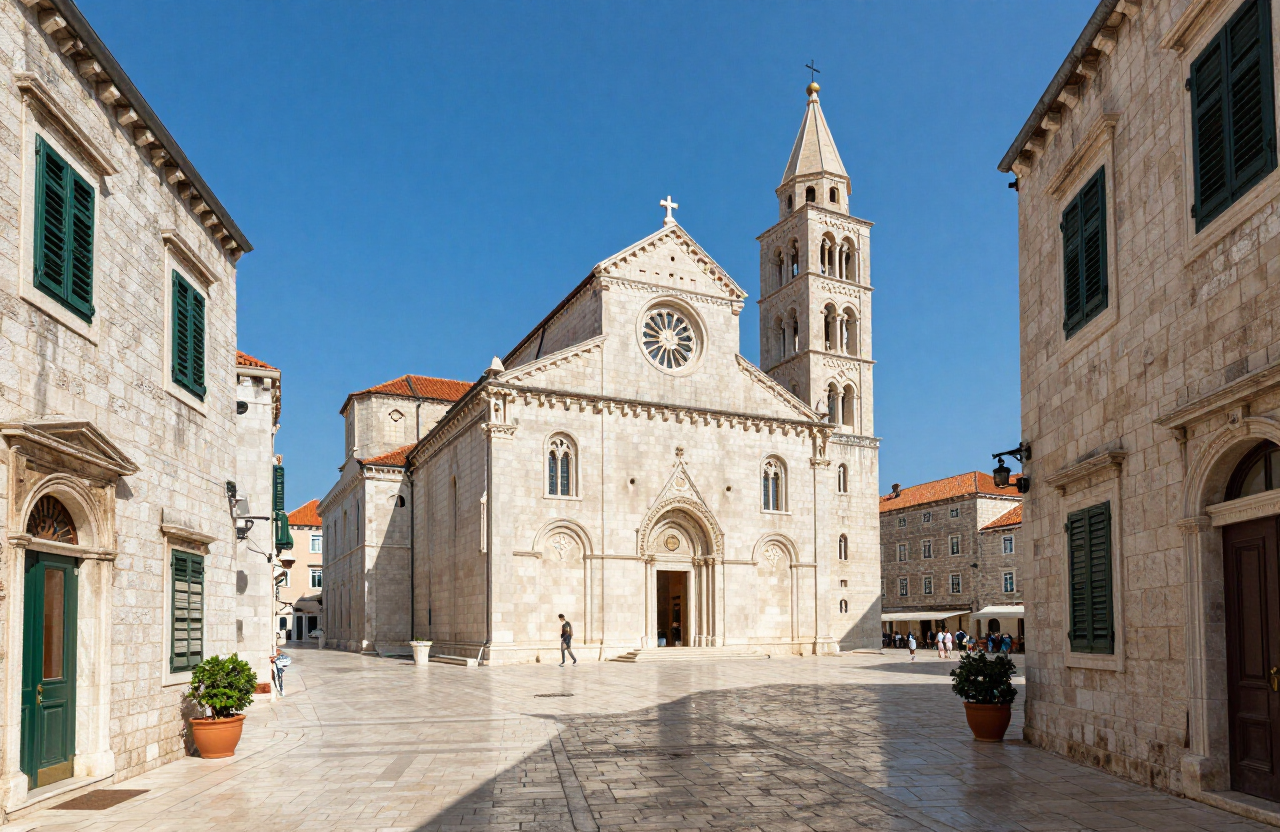 Šibenik old town with the Cathedral of St. James, Dalmatia Croatia