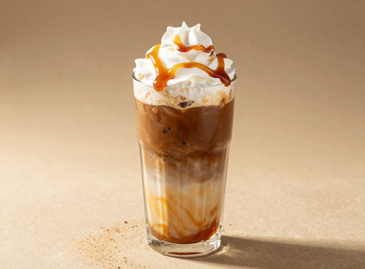 Katapult Irish Coffee Toffee iced cold brew with Irish cream and caramel syrup, whipped cream and caramel drizzle