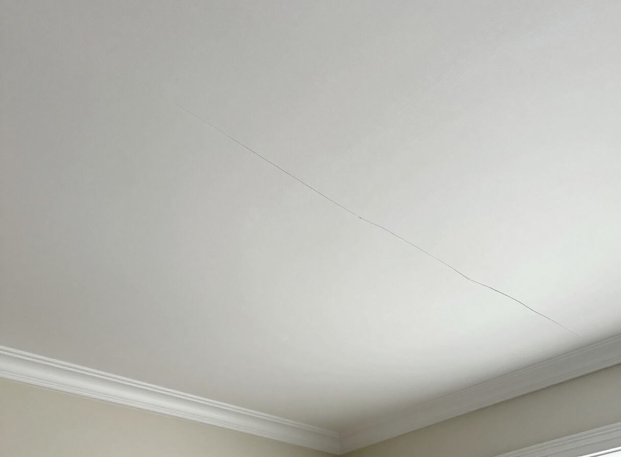 Ceiling crack in an older Ridgefield Park NJ home before repair