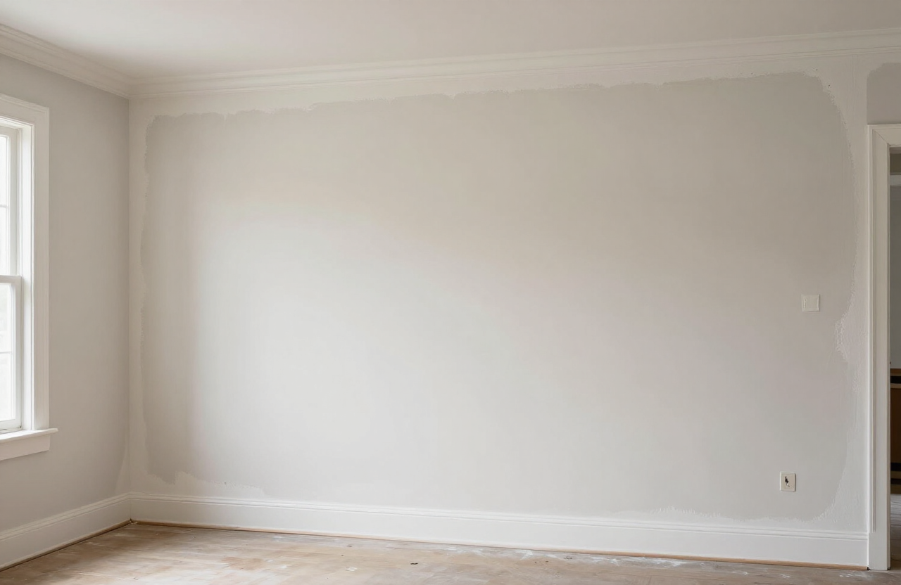 Repaired and painted wall in a Palisade Park NJ home after renovation drywall repair