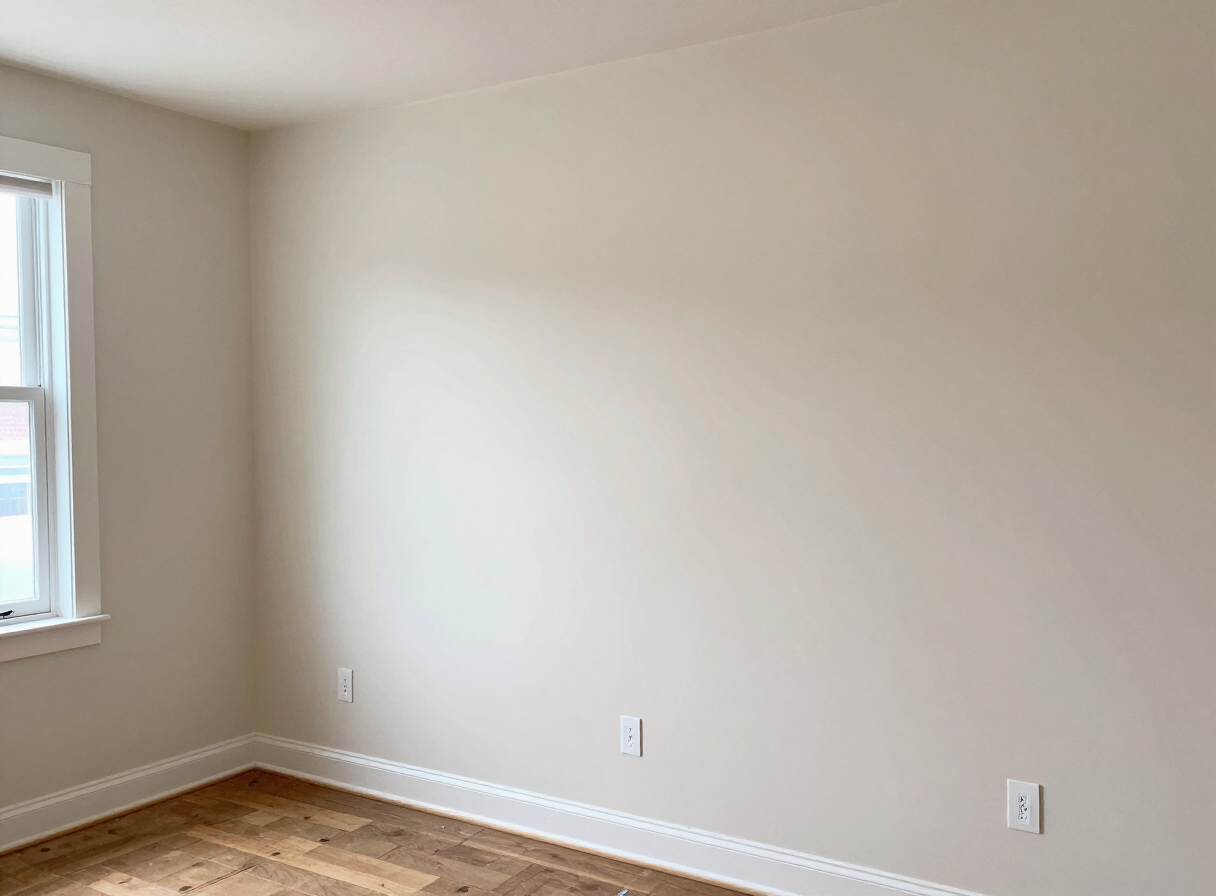 Repaired and freshly painted apartment wall in a North Bergen NJ multifamily building after drywall repair