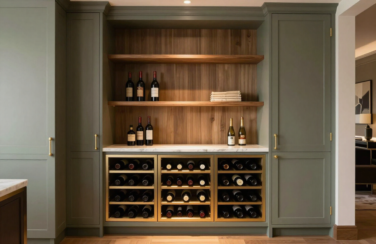 Sage Butler's Pantry — Custom Cabinetry by HS Kitchens Studio, Brooklyn, NY