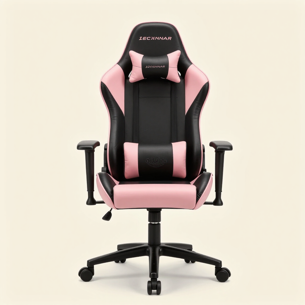 Ferghana Pink Gaming Chair with Footrest