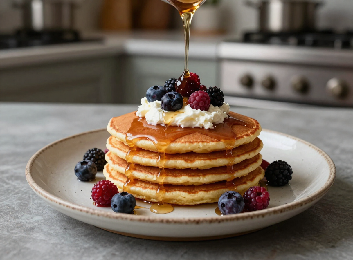 Berry ricotta pancakes