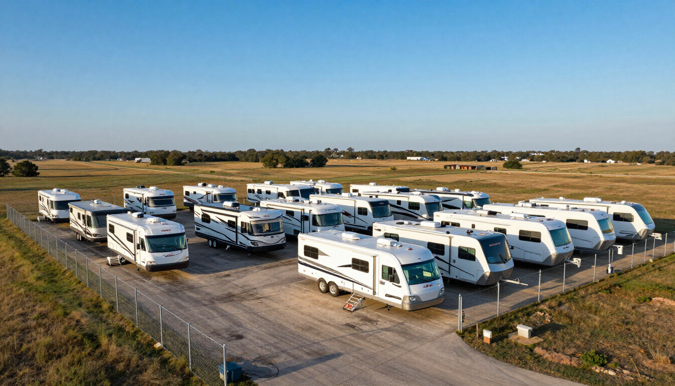 Aerial view of the Real Storage RV and boat facility