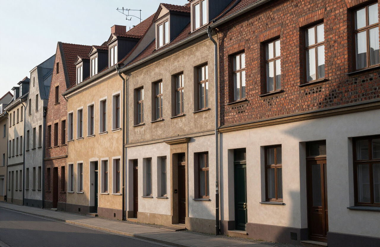 Renovated town houses in Leipzig