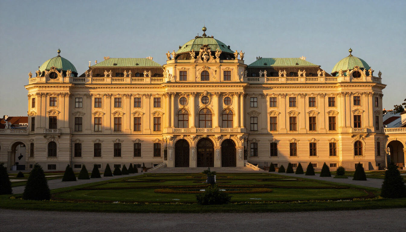 Belvedere Palace Vienna Austria golden hour luxury event destination