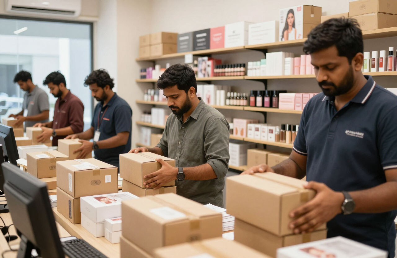 The TRENDI PRO team packing imported products