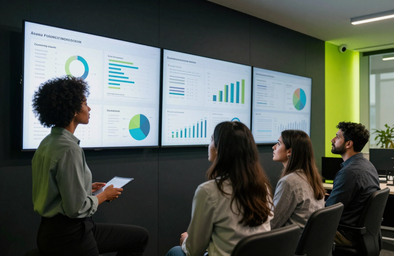 AiS LABZ consultants reviewing client analytics dashboards