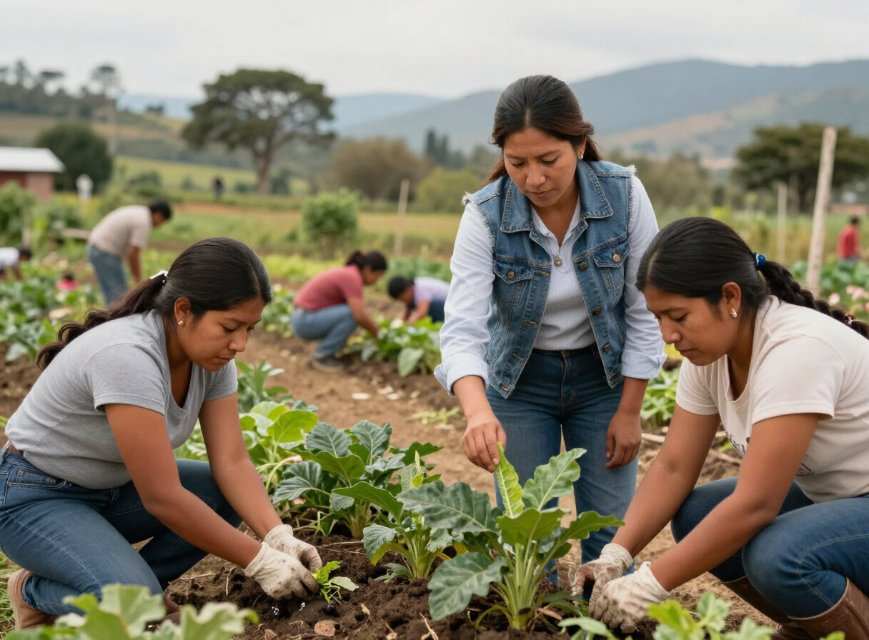 Col·laboració en un hort comunitari; imatge il·lustrativa