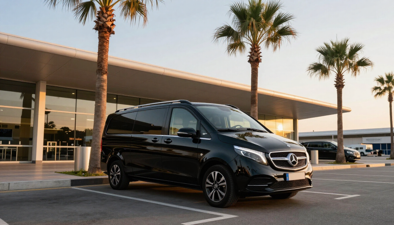 Luxury transfer van at Antalya International Airport