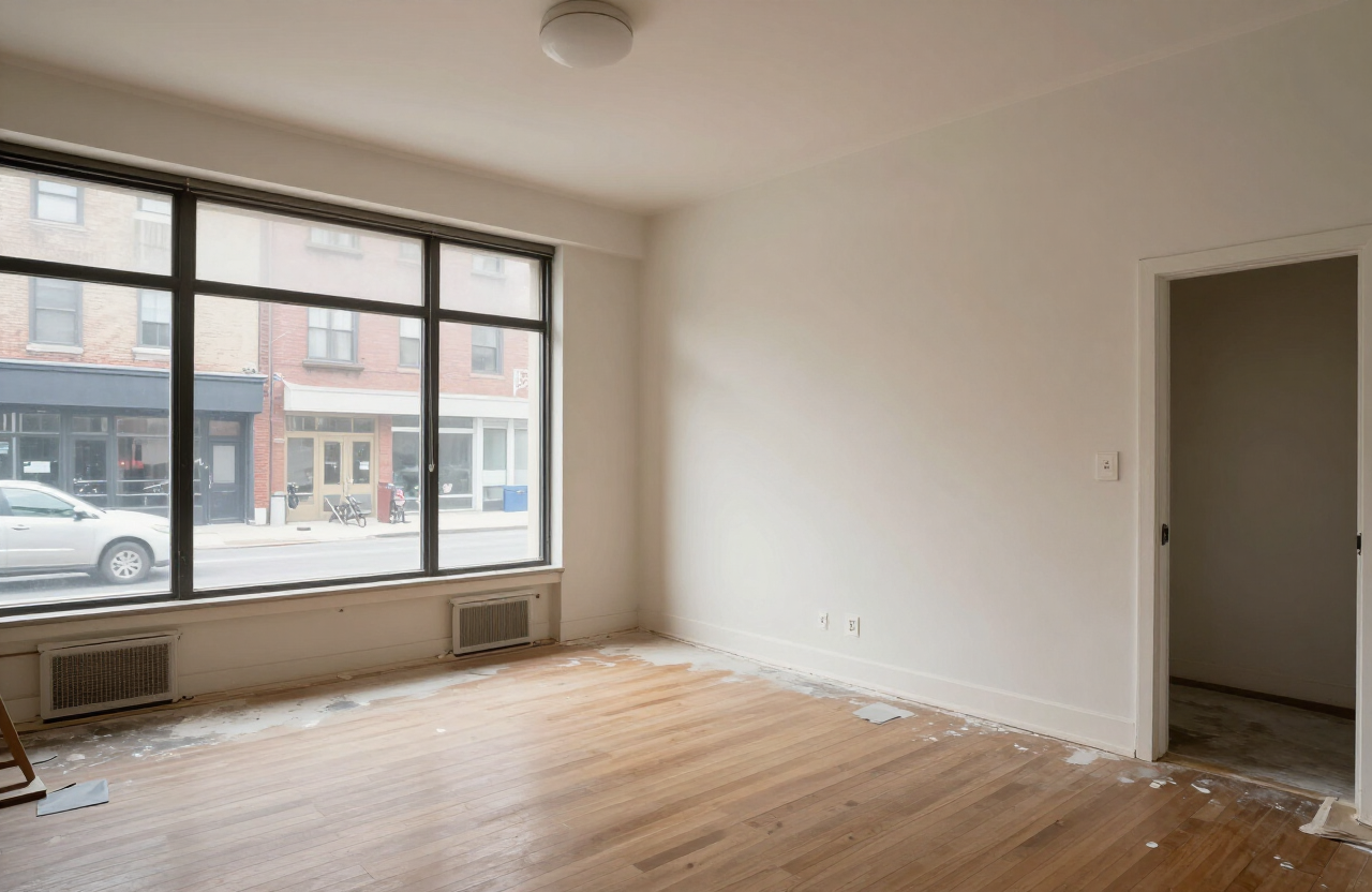 Bergenline Avenue apartment interior before painting in Union City NJ